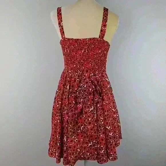 Forever 21 Ladies Coral Floral Print Sz S - Picture 4 of 8